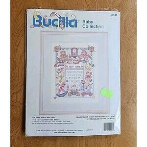 Bucilla 40939 Baby Collection Toy Time Birth Record Cross Stitch Kit